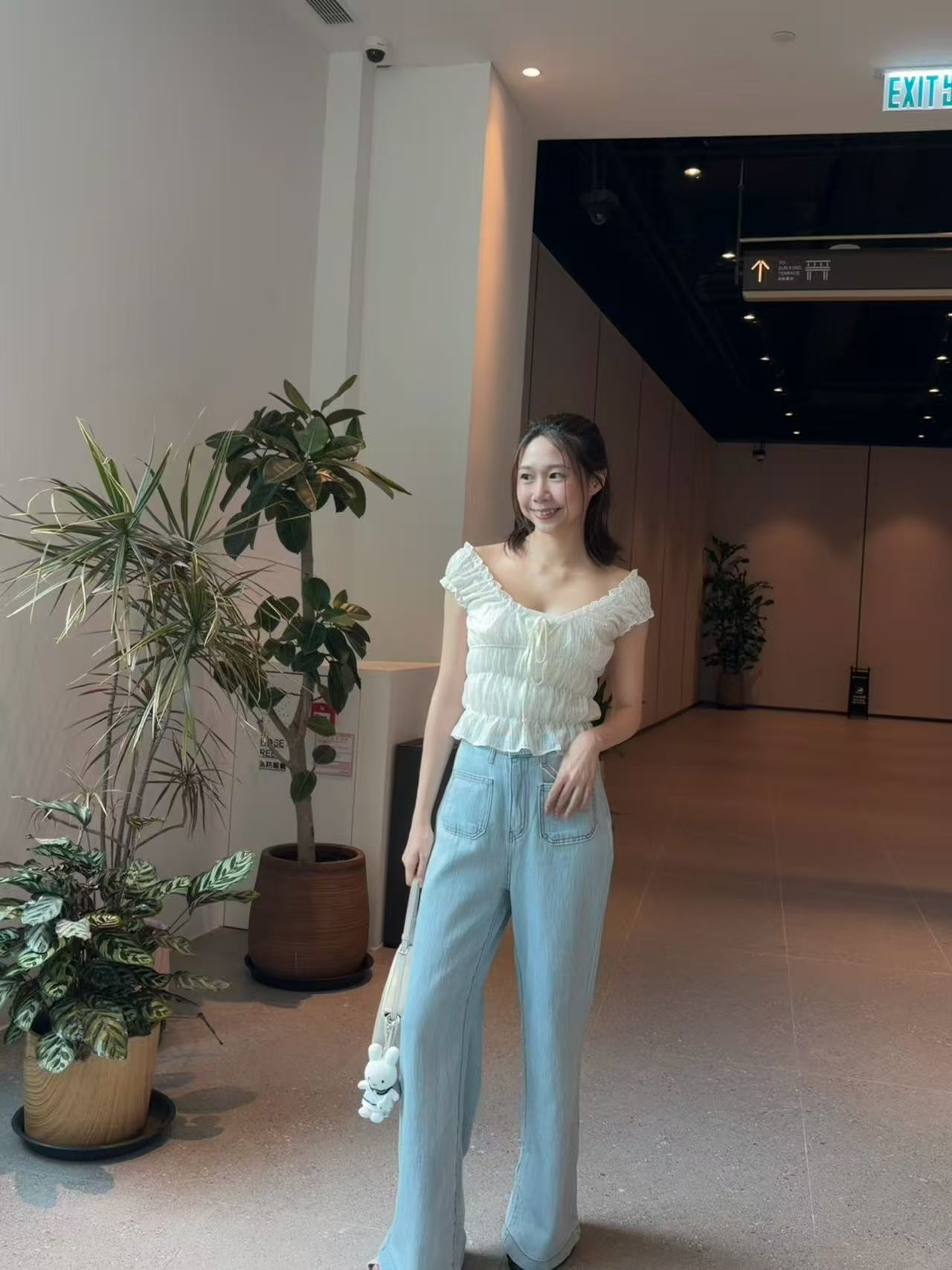 靚靚暗花小 V 背心 top