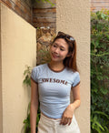 韓國Awesone拼色tee
