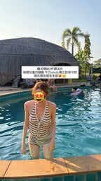 韓式間紋2件頭泳衣