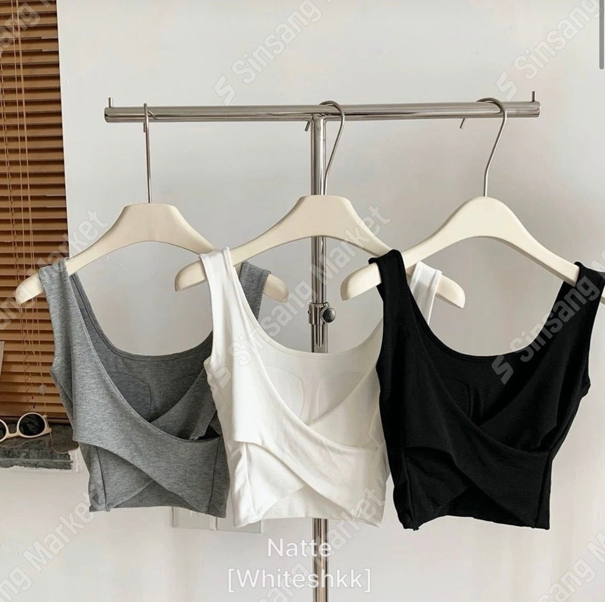 露背交叉bra top 【3色入】
