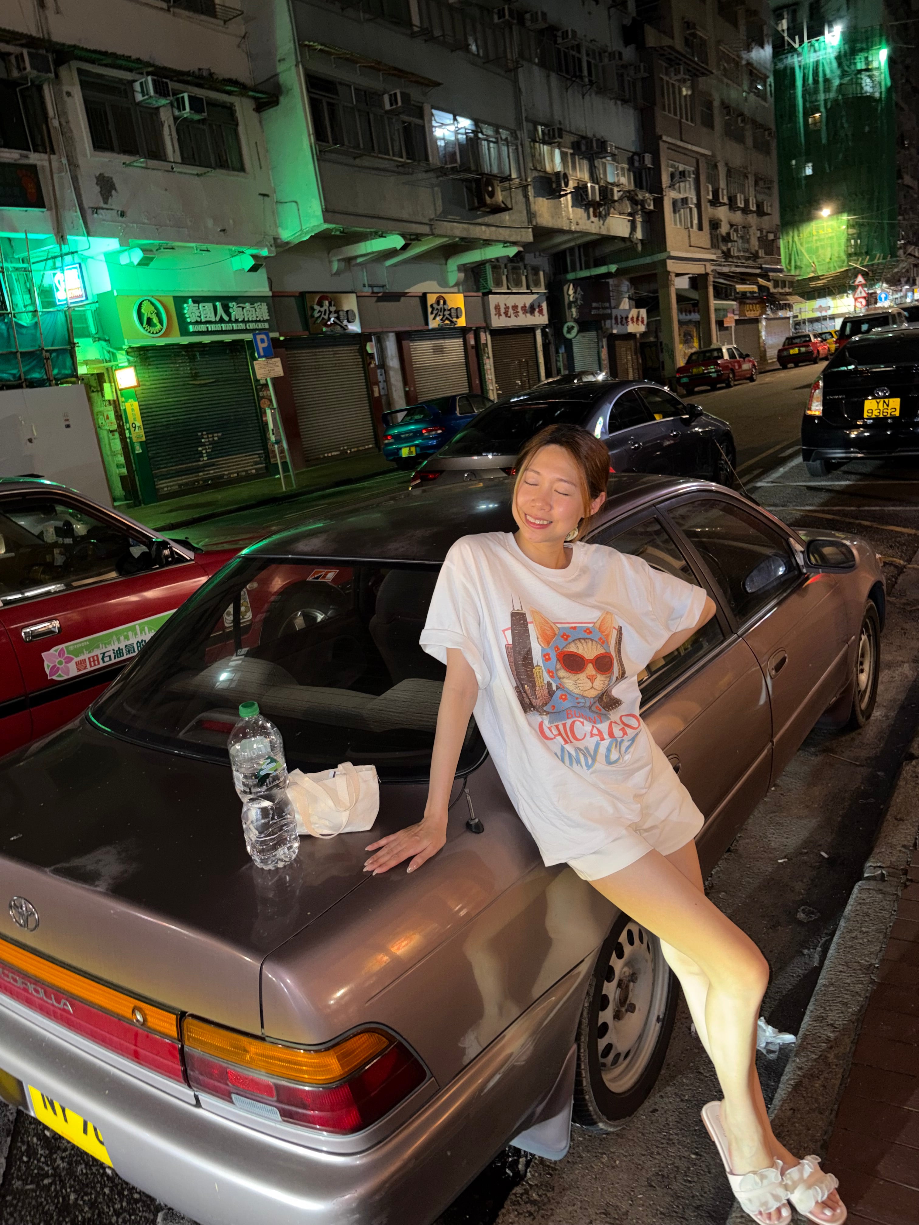美式橘貓韓國oversise Tee
