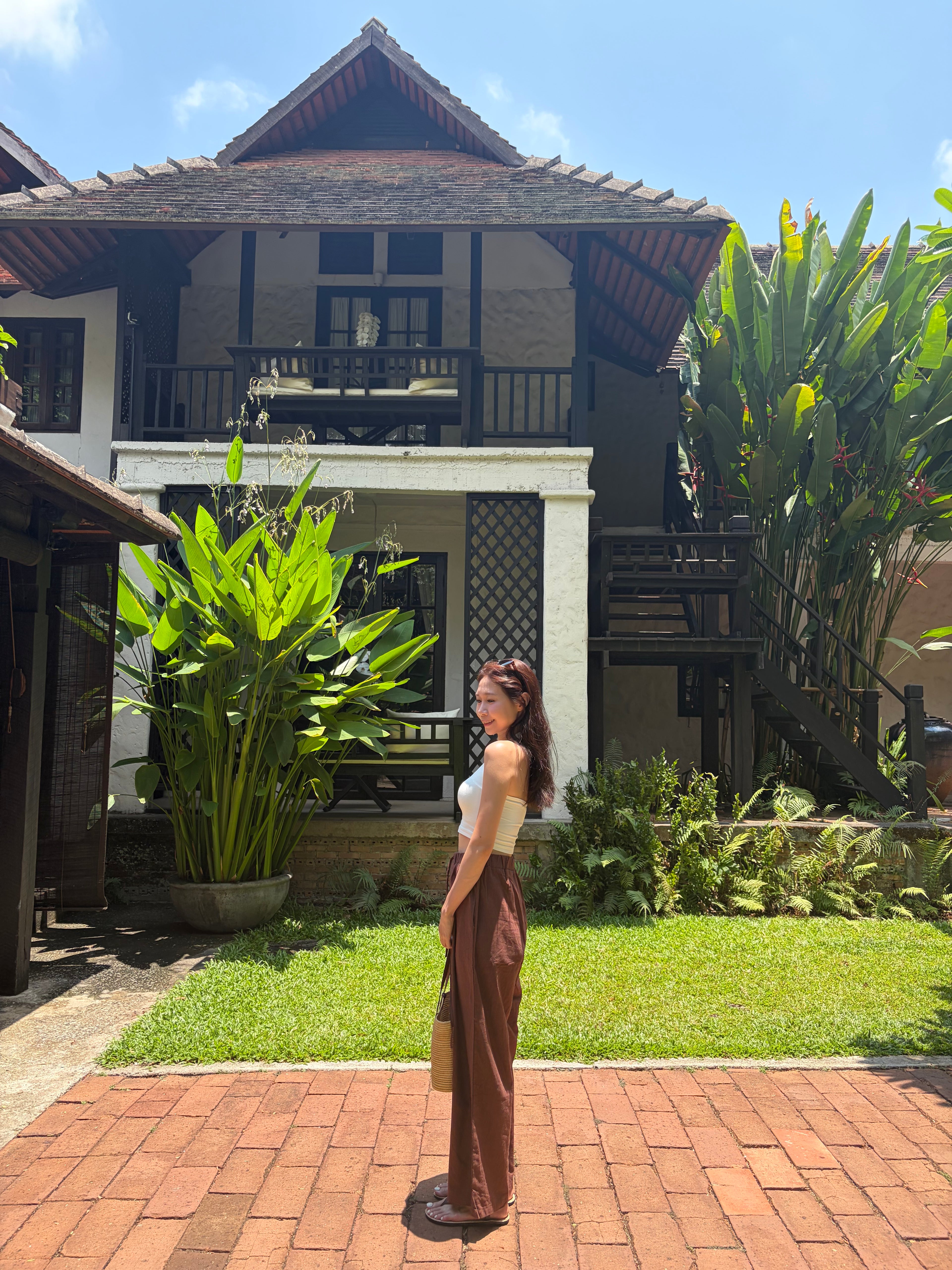 休閒麻綿直筒褲 【3色入】