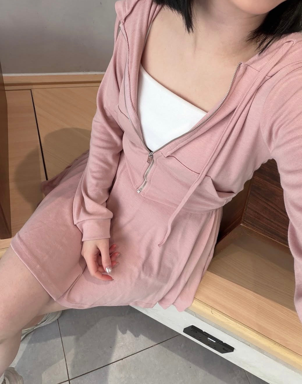 韓風棉質高腰傘型裙有帽子套裝 【4色入】