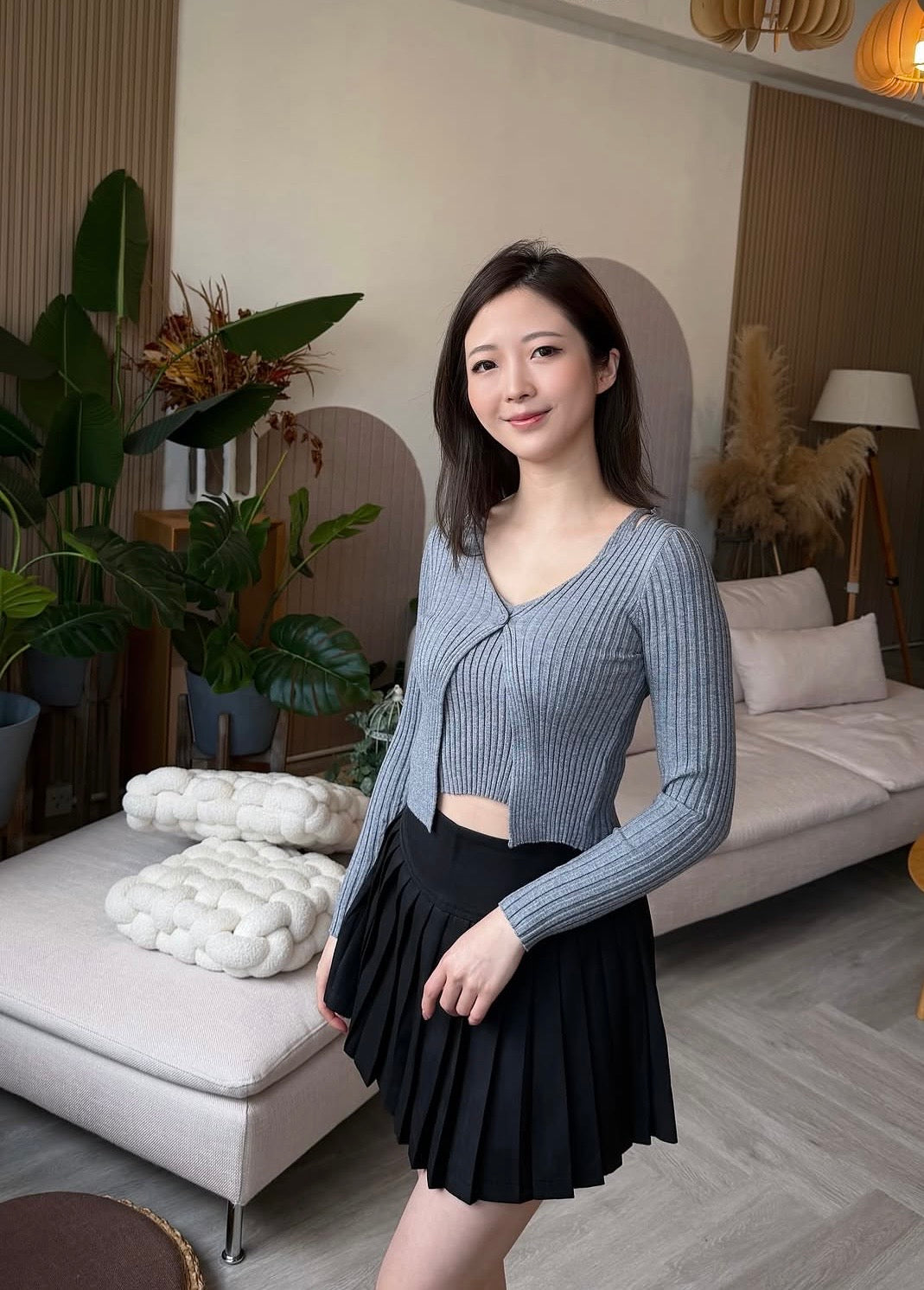 假兩件羅文針織上衣