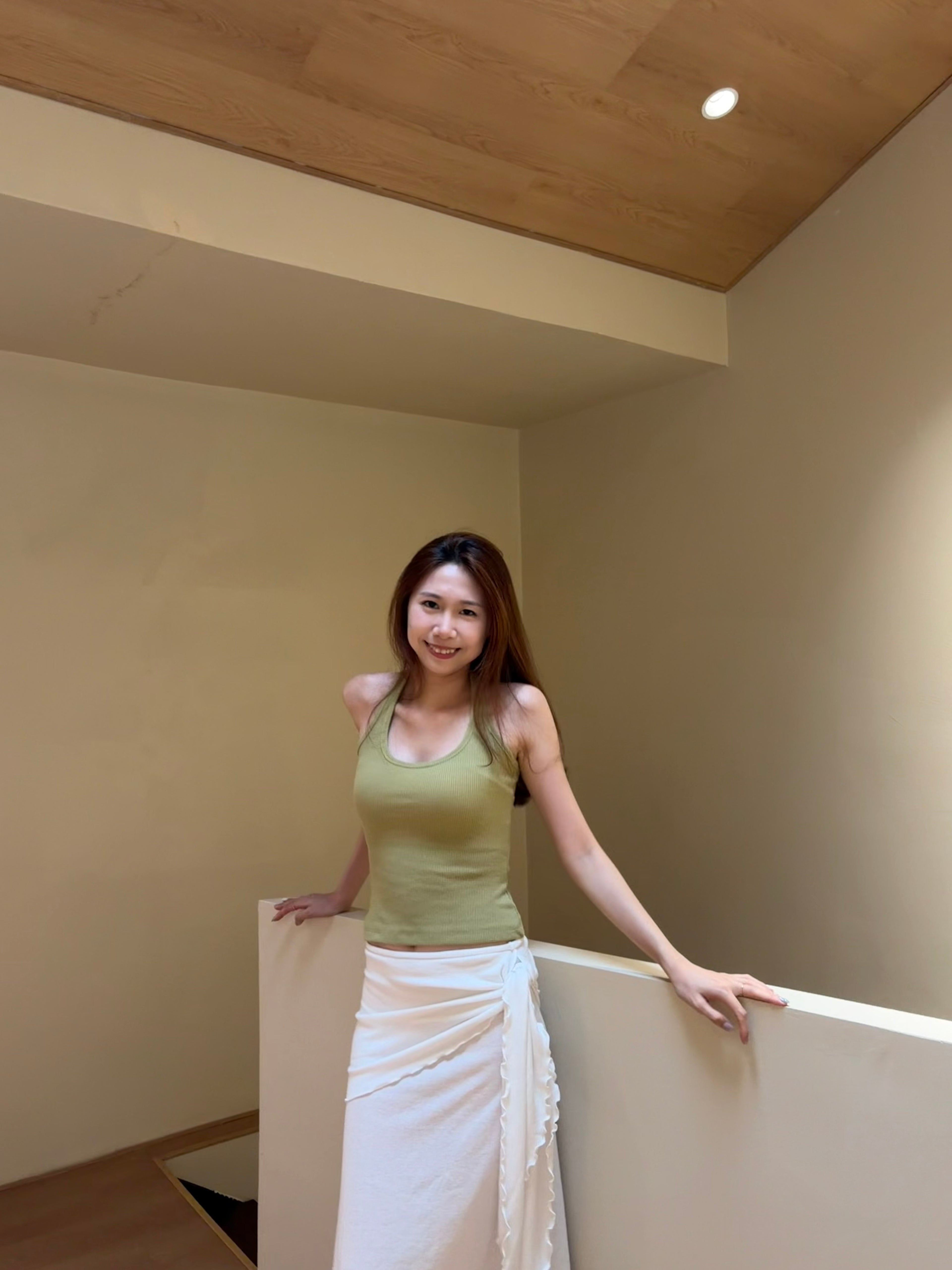 蘋果綠細紋修腰掛頸 【4色入】