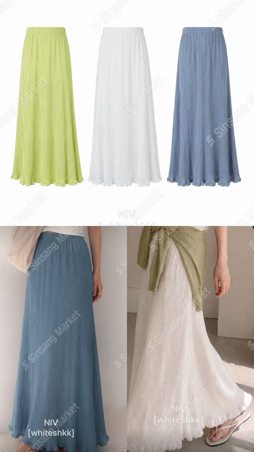 皺摺半截散裙